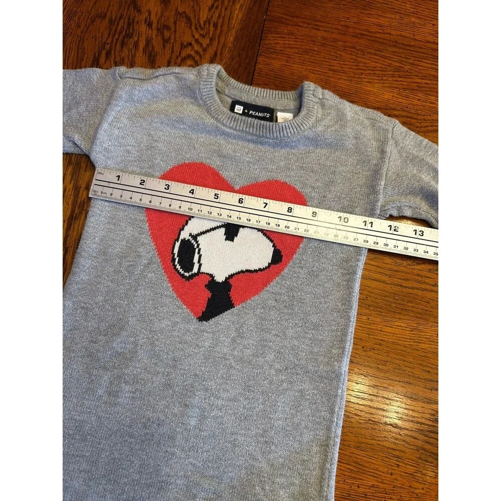 Gap Kids Snoopy Peanuts Sweater Dress Girls 4 Joe Cool Heart Gray Years Soft